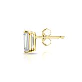 Lab Grown Diamond Single Stud Earring Baguette 0.38 ct. tw. (F, VS2) 14k Yellow Gold 4-Prong Basket