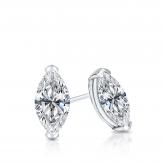 Lab Grown Diamond Stud Earrings Marquise 0.50 ct. tw. (F-G, VS) 14k White Gold V-End Prong