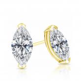 Natural Diamond Stud Earrings Marquise 1.00 ct. tw. (G-H, VS1-VS2) 14K Yellow Gold V-End Prong