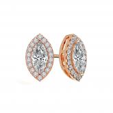Natural Diamond Stud Earrings Marquise 2.50 ct. tw. (G-H, VS1-VS2) 18k Yellow Gold Halo