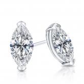 Natural Diamond Stud Earrings Marquise 1.50 ct. tw. (G-H, VS1-VS2) 14k White Gold V-End Prong
