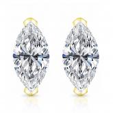 Certified Lab Grown Diamond Studs Earrings Marquise 4.25 ct. tw. (H-I, VS) in 14k Yellow Gold 4-Prong Basket