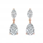 Lab Grown Diamond Two Stone Drop Earrings Marquise and Pear 3.00 ct. tw. (E, VS) 14k Rose Gold