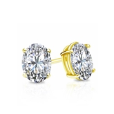 Natural Diamond Stud Earrings Oval 0.62 ct. tw. (H-I, SI1-SI2) 14K Yellow Gold 4-Prong Basket