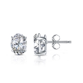 Lab Grown Diamond Studs Earrings Oval 1.00 ct. tw. (D-E, VVS-VS) in 14k White Gold 4-Prong Basket
