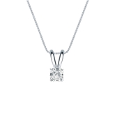 14k White Gold 4-Prong Basket Certified Asscher-Cut Diamond Solitaire Pendant 0.25 ct. tw. (H-I, SI1-SI2)