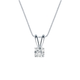 Natural Diamond Solitaire Pendant Asscher-cut 0.31 ct. tw. (I-J, I1-I2) 18k White Gold 4-Prong Basket