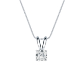 Natural Diamond Solitaire Pendant Asscher-cut 0.38 ct. tw. (H-I, SI1-SI2) 14k White Gold 4-Prong Basket