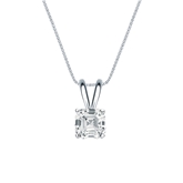 Natural Diamond Solitaire Pendant Asscher-cut 0.75 ct. tw. (I-J, I1-I2) 14k White Gold 4-Prong Basket
