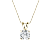 14k Yellow Gold 4-Prong Basket Certified Asscher-Cut Diamond Solitaire Pendant 1.00 ct. tw. (I-J, I1)