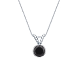 Platinum Bezel Certified Round-cut Black Diamond Solitaire Pendant 0.50 ct. tw.