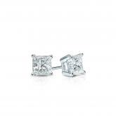 Certified 14k White Gold 4-Prong Basket Princess-Cut Diamond Stud Earrings 0.25 ct. tw. (G-H, VS1-VS2)