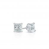 Lab Grown Diamond Studs Earrings Princess 0.25 ct. tw. (G-H, VS) in 18k White Gold 4-Prong Martini