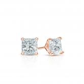 Lab Grown Diamond Stud Earrings Princess 0.30 ct. tw. (D-E, VVS) 14k Rose Gold 4-Prong Martini