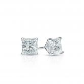 Lab Grown Diamond Studs Earrings Princess 0.30 ct. tw. (E-F, VS) in 14k White Gold 4-Prong Martini