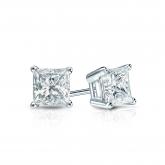 Natural Diamond Stud Earrings Princess 0.50 ct. tw. (H-I, SI1-SI2) 14k White Gold 4-Prong Basket