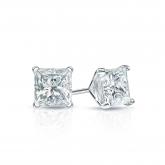 Certified 14k White Gold 4-Prong Martini Princess-Cut Diamond Stud Earrings 0.50 ct. tw. (H-I, SI1-SI2)