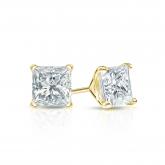 Natural Diamond Stud Earrings Princess 0.62 ct. tw. (G-H, VS2) 14k Yellow Gold 4-Prong Martini