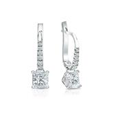 Certified Platinum Dangle Studs 4-Prong Martini Princess-Cut Diamond Earrings 1.00 ct. tw. (H-I, SI1-SI2)