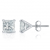 Certified Lab Grown Diamond Studs Earrings Princess 1.50 ct. tw. (E-F, VS1-VS2) in 14k White Gold 4-Prong Martini