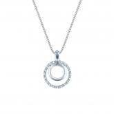 Sterling Silver Double Circle Of Life Pendant Neckalce 0.10 ct.tw. (H-I,I1-I2)