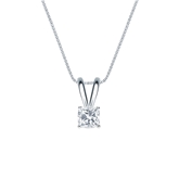 Natural Diamond Solitaire Pendant Cushion-cut 0.31 ct. tw. (G-H, VS1-VS2) 18k White Gold 4-Prong Basket