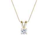 Natural Diamond Solitaire Pendant Cushion-cut 0.31 ct. tw. (G-H, VS1-VS2) 14k Yellow Gold 4-Prong Basket
