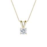 Natural Diamond Solitaire Pendant Cushion-cut 0.38 ct. tw. (G-H, VS1-VS2) 14k Yellow Gold 4-Prong Basket