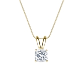 Natural Diamond Solitaire Pendant Cushion-cut 0.50 ct. tw. (I-J, I1) 14k Yellow Gold 4-Prong Basket
