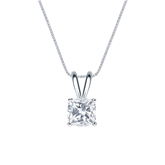 Natural Diamond Solitaire Pendant Cushion-cut 0.75 ct. tw. (H-I, SI1-SI2) 14k White Gold 4-Prong Basket