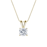 14k Yellow Gold 4-Prong Basket Certified Cushion-Cut Diamond Solitaire Pendant 0.75 ct. tw. (H-I, SI1-SI2)