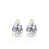 Lab Grown Diamond Studs Earrings Pear 0.65 ct. tw. (D-E, VVS) in 14k Yellow Gold 4-Prong Basket