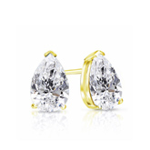 Certified 14k Yellow Gold V-End Prong Pear Shape Diamond Stud Earrings 0.75 ct. tw. (I-J, I1)