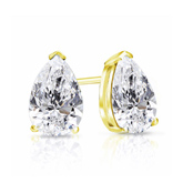 Certified 14k Yellow Gold V-End Prong Pear Shape Diamond Stud Earrings 1.00 ct. tw. (I-J, I1)