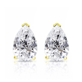 Lab Grown Diamond Studs Earrings Pear 1.15 ct. tw. (D-E, VVS) in 14k Yellow Gold V-End Prong