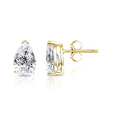 Lab Grown Diamond Studs Earrings Pear 1.00 ct. tw. (I-J, VS1-VS2) in 14k Yellow Gold 4-Prong Basket