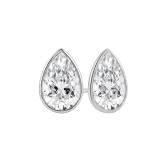 Natural Diamond Stud Earrings Pear 2.00 ct. tw. (1.00ct. each ear) G-H, VS1-VS2 Platinum Bezel
