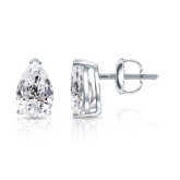 Lab Grown Diamond Studs Earrings Pear 1.50 ct. tw. (I-J, VS1-VS2) in 14k White Gold 4-Prong Basket