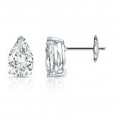 Certified Lab Grown Diamond Studs Earrings Pear 7.00 ct. tw. (I-J, VS1-VS2) in 14k White Gold 4-Prong Basket