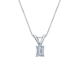 14k White Gold 4-Prong Basket Certified Emerald-Cut Diamond Solitaire Pendant 0.25 ct. tw. (H-I, SI1-SI2)