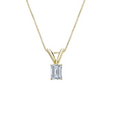 Natural Diamond Solitaire Pendant Emerald-cut 0.25 ct. tw. (G-H, SI1) 18k Yellow Gold 4-Prong Basket