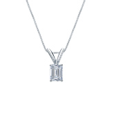 Natural Diamond Solitaire Pendant Emerald-cut 0.31 ct. tw. (I-J, I1) 18k White Gold 4-Prong Basket