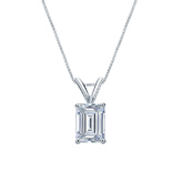 Natural Diamond Solitaire Pendant Emerald-cut 1.00 ct. tw. (G-H, VS1-VS2) 14k White Gold 4-Prong Basket