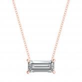 Certified Lab Grown Diamond Solitaire Pendant Baguette 1.00 ct. tw. (H-I, VS) in 14k Rose Gold