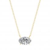 Lab Grown Diamond Solitaire Pendant Oval 0.50 ct. tw. (G-H, VS1-VS2) in 14k Yellow Gold