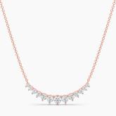 Lab Diamond Graduated Smile Necklace (9.80ct. tw.) in 14K Rose Gold