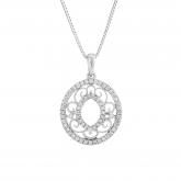 Certified 14k White Gold Round Diamond Pendant Necklace (1/3 cttw)