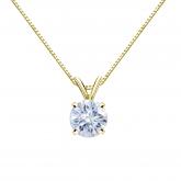 Moissanite Solitaire Pendant Round 1.00 TGW 6.5 mm (G-H, VS1-VS2) in 14K Yellow Gold 4-Prong