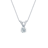 Natural Diamond Solitaire Pendant Hearts & Arrows-cut 0.17 ct. tw. (G-H, SI1-SI2) 18k White Gold 4-Prong Basket