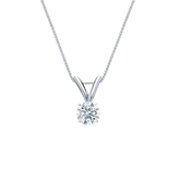 Natural Diamond Solitaire Pendant Hearts & Arrows-cut 0.20 ct. tw. (H-I, I1-I2) 18k White Gold 4-Prong Basket